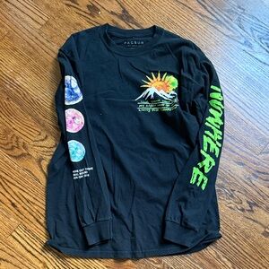 PacSun Black Long Sleeve with Vibrant Graphic
